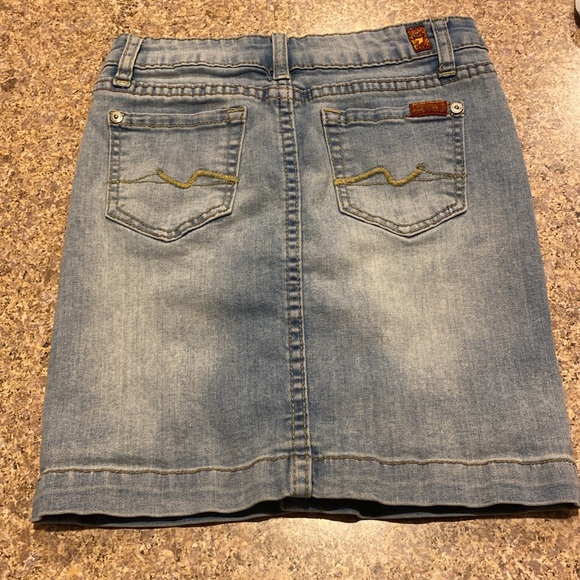 7 For All Mankind Blue Jean Denim Skirt Kids Girls Size 7 - Picture 7 of 14